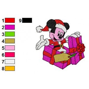 Christmas Mickey Mouse Gifts Embroidery Design